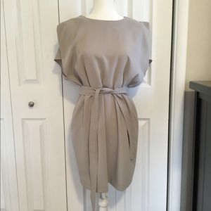 ASOS knee length short sleeve belted dress